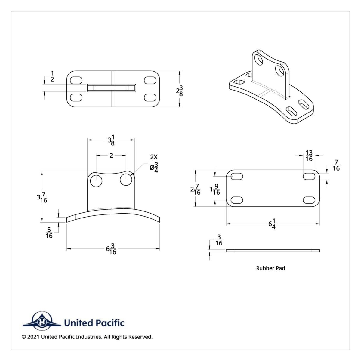 Stainless Lower Exhaust Bracket For Peterbilt 359/379 - Image 3