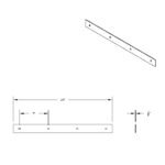 2" X 24" Chrome Top Mud Flap Plain Plate - Bolt Thru - Image 4
