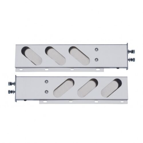 2-1/2" Bolt Pattern Chrome Spring Loaded Light Bar With 6X Oval Light Cutouts (Pair)
