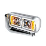 10 High Power LED "Chrome" Projection Headlight Assembly With Mounting Arm - Driver Side - Image 3
