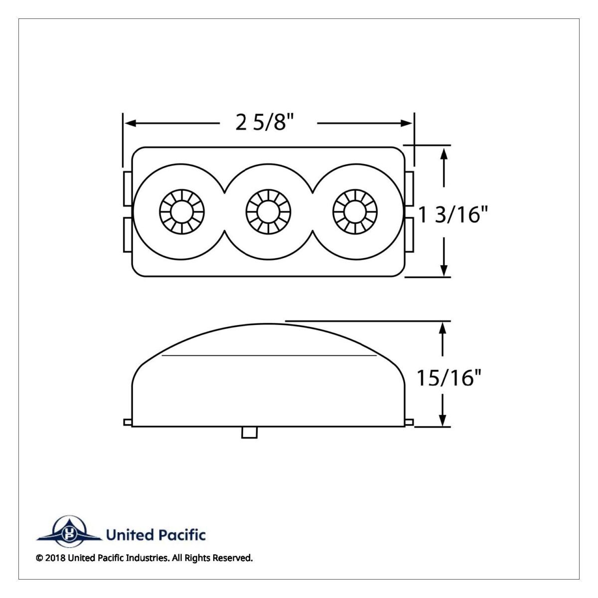 3 LED Reflector Light (Clearance/Marker) - Red LED/Clear Lens - Image 2