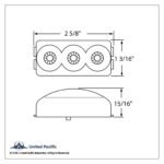 3 LED Reflector Light (Clearance/Marker) - Red LED/Clear Lens - Image 2