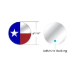 1-3/4" Round Glossy Sticker - Texas Flag - Image 2