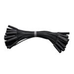 0.180" Female Plug Black Wire Harness With 50 Plugs-6" Lead (Bulk)