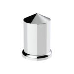 1-1/2" X 3" Chrome Plastic Pointed Nut Covers - Push-On (20-Pack) - Image 2