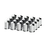 1-1/2" X 3" Chrome Plastic Pointed Nut Covers - Push-On (20-Pack)