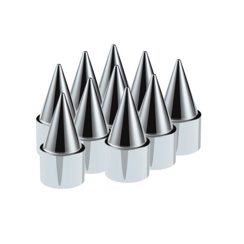 1-1/2" X 4-1/4" Chrome Plastic Stiletto Nut Covers - Push-On (10-Pack)
