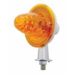 1-1/8" Arm Crystal Crystal Honda Light With Double Contact - Amber Lens
