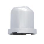 1-1/8" X 1-7/8" Chrome Plastic Skull Nut Cover, Push-On Style (Bulk) - Image 2