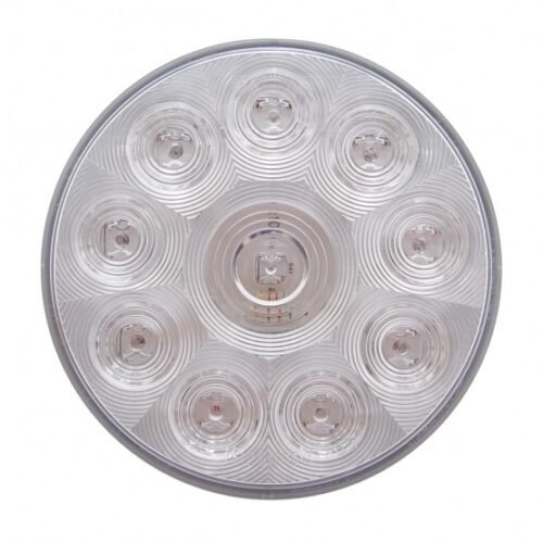 10 LED 4" Round Light (Stop, Turn & Tail) - Red LED/Clear Lens (Bulk)