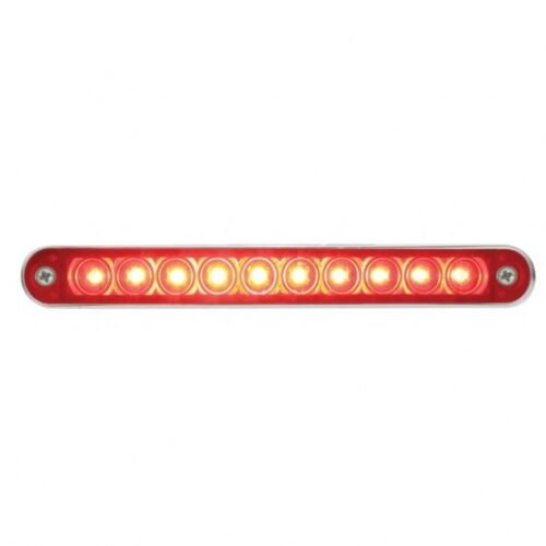 10 LED 6-1/2" Light Bar With Bezel (Stop, Turn & Tail) - Red LED/Red Lens