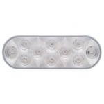 10 LED 6" Oval Auxiliary/Utility Light - White LED/Clear Lens - Image 2