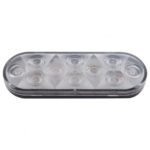 10 LED 6" Oval Auxiliary/Utility Light - White LED/Clear Lens - Image 3