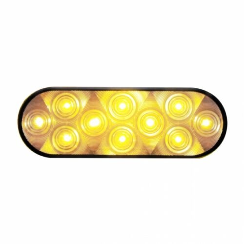 10 LED 6" Oval Turn Signal Light - Amber LED/Clear Lens (Bulk)