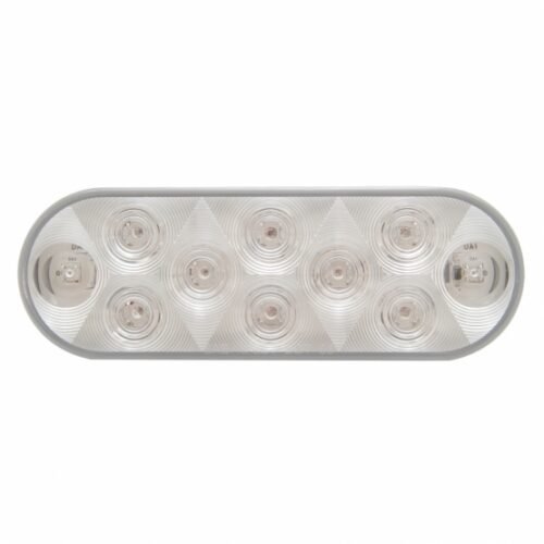 10 LED 6" Oval Utility Light - White LED/Clear Lens (Bulk)