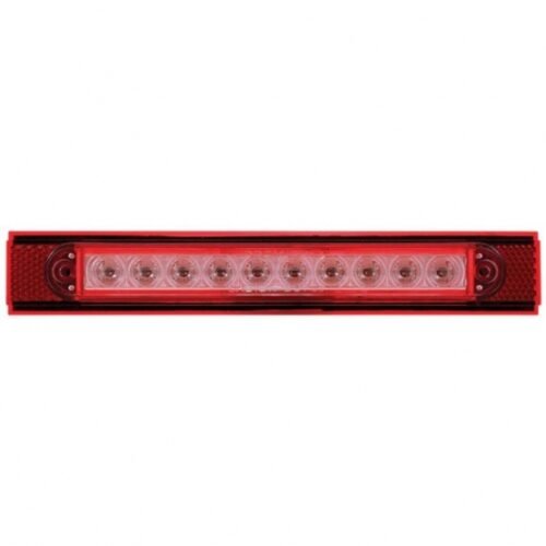 10 LED Conspicuity Reflector Plate Light With Red Reflector - Red LED/Clear Lens (Each)