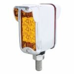 10 LED Dual Function Reflector Double Face Light W/Visor - Vertical Straight Mount -Amber & Red LED/Amber & Red Lens - Image 2