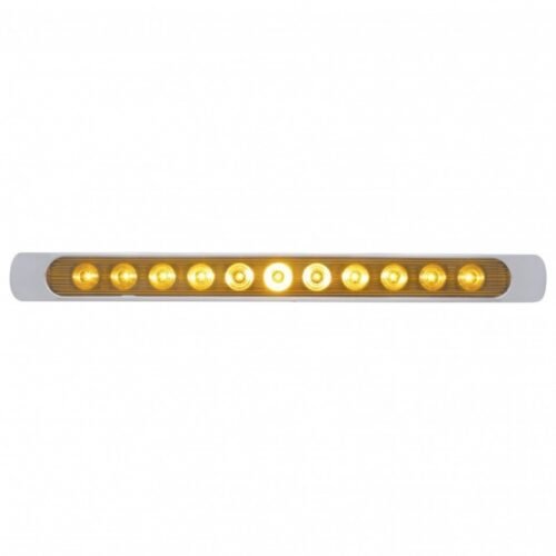 11 LED 17" P/T/C Light Bar With Chrome Bezel - Amber LED/Amber Lens