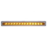 12-3/4" Stainless Light Bracket With 14 LED 12" Light Bar - Amber LED/Amber Lens