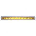 12-3/4" Stainless Light Bracket With 19 LED 12" Light Bar - Amber LED/Amber Lens