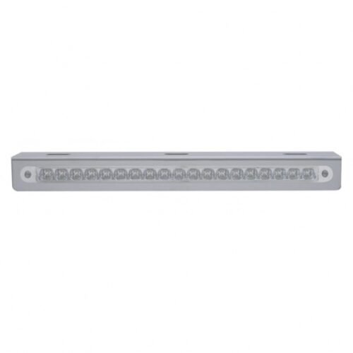 12-3/4" Stainless Light Bracket With 19 LED 12" Light Bar - Amber LED/Clear Lens