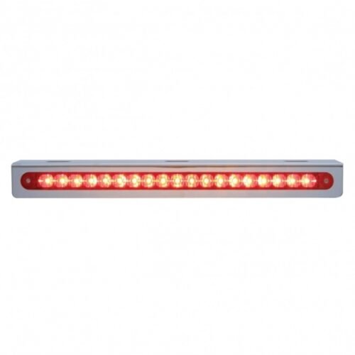 12-3/4" Stainless Light Bracket With 19 LED 12" Light Bar - Red LED/Red Lens