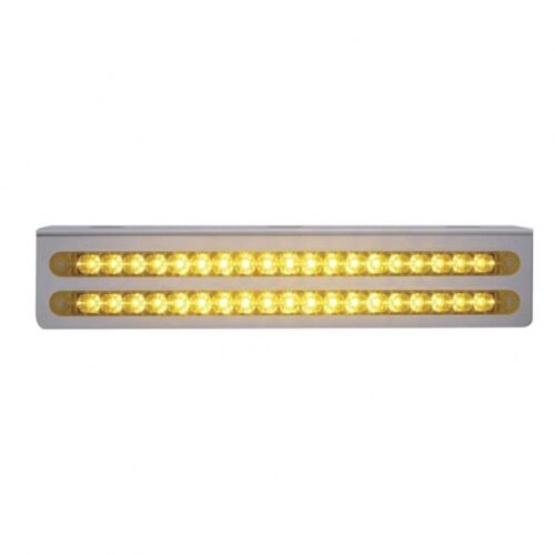 12-3/4" Stainless Light Bracket With 2X 19 LED 12" Light Bars - Amber LED/Amber Lens