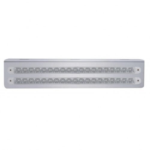 12-3/4" Stainless Light Bracket With 2X 19 LED 12" Light Bars - Amber LED/Clear Lens