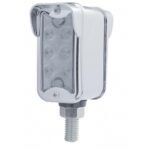 12 LED Dual Function Double Face Light W/Visor - Vertical Mount - Amber LED/Clear Lens