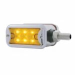 12 LED Dual Function Double Face Light With Bezel - Horizontal Mount - Amber LED/Amber Lens