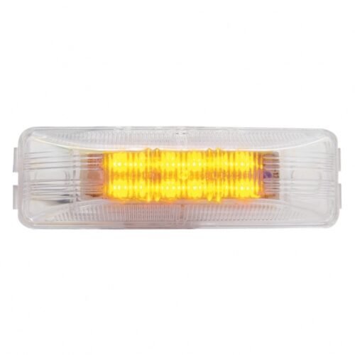 12 LED Rectangular Light (Clearance/Marker) - Amber LED/Clear Lens