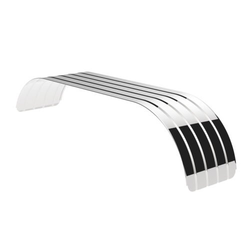 126" 430 Stainless Steel (18ga) Beaded Edge Ribbed Full Fender 54" Spread - SR Series (Pair)