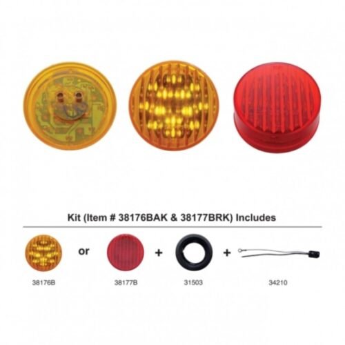 13 LED 2-1/2" Round Light Kit (Clearance/Marker) - Amber LED/Amber Lens