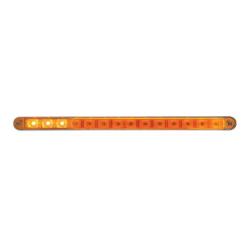 14 LED 12" Sequential Light Bar With Bezel - Amber LED/Amber Lens