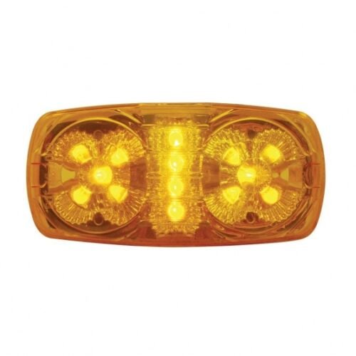 14 LED Reflector Rectangular Light (Clearance/Marker) - Amber LED/Amber Lens