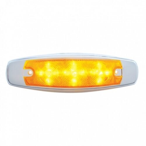 15 LED Rectangular Light With Bezel (Clearance/Marker) - Amber LED/Amber Lens