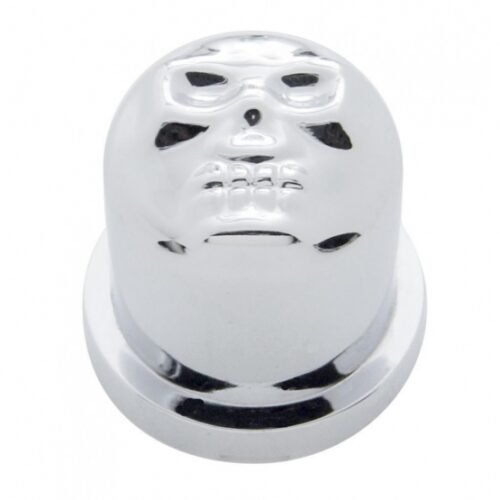 15/16" X 1-1/4" Chrome Plastic Skull Nut Cover, Push-On Style (10-Pack)