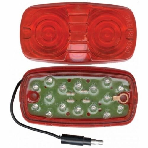 16 LED 4" X 2" Rectangular Light (Clearance/Marker) With Single Wire - Red LED/Red Lens