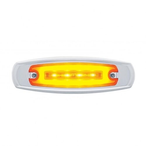 16 LED Rectangular GloLight With Bezel (Clearance/Marker) - Amber LED/Amber Lens