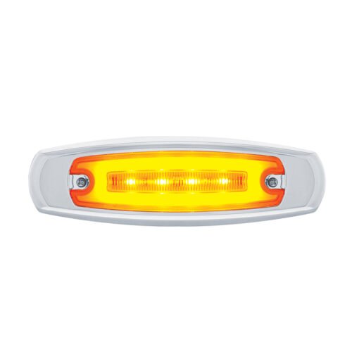 16 LED Rectangular GloLight With Bezel (Clearance/Marker) - Amber LED/Amber Lens (Bulk)