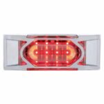 16 LED Reflector Light (Clearance/Marker) With Chrome Bezel - Red LED/Clear Lens