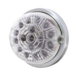 17 LED Dual Function Watermelon Clear Reflector Flush Mount Kit - Amber LED/Clear Lens - Image 2