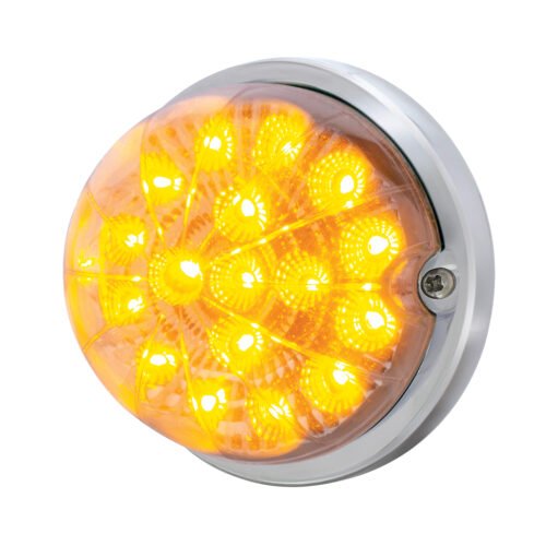 17 LED Dual Function Watermelon Clear Reflector Flush Mount Kit - Amber LED/Clear Lens