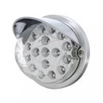 17 LED Dual Function Watermelon Clear Reflector Flush Mount Kit With Visor - Amber LED/Clear Lens