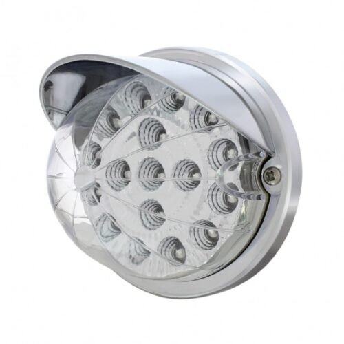 17 LED Watermelon Clear Reflector Flush Mount Kit With Visor - Red LED/Clear Lens
