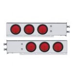 2-1/2" Bolt Pattern Chrome Spring Loaded Light Bar With 6X 4" Lights & Grommets (Pair)