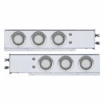 2-1/2" Bolt Pattern SS Spring Loaded Rear Bar W/6X 4" Red LED Mirage Lights & Visor -Clear Lens (Pair) - Image 2