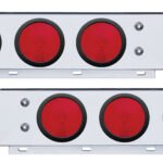 2-1/2" Bolt Pattern Stainless Spring Loaded Light Bar With 6X 4" Lights & Grommets (Pair)