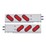 2-1/2" Bolt Pattern Stainless Spring Loaded Light Bar With 6X Oval Lights & Grommets (Pair)