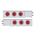 2" Bolt Pattern Stainless Spring Loaded Light Bar With 6X 4" Lights & Visors (Pair)
